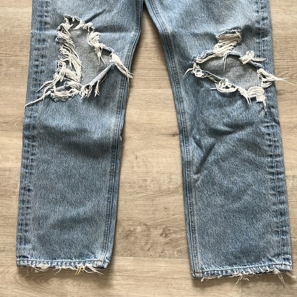 Agolde 90's‎ Mid Rise Loose Fit Distressed Straight Leg Jeans Denim Women’s 28 - Picture 3 of 11